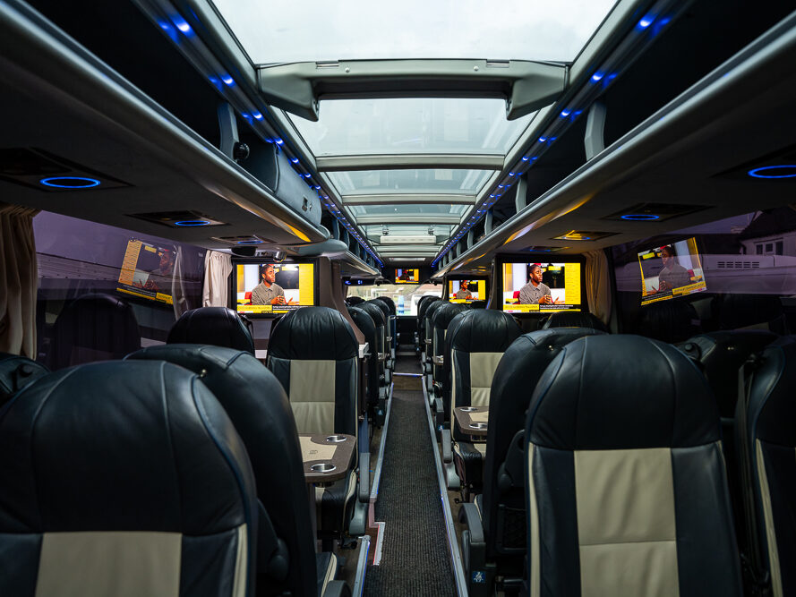 Comfy seating in Longmynd Travel coaches